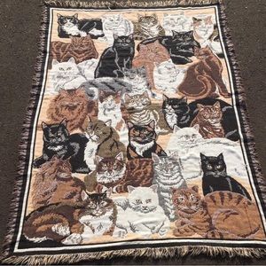 Goodwin Weavers Cat tapestry blanket